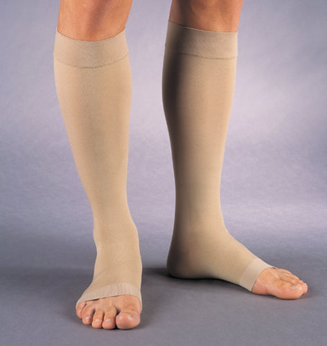 Jobst Relief 20-30 mmHg Knee High Open Toe Compression Stockings, Small, Beige (Pair)