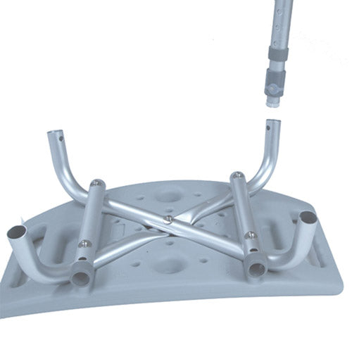Shower Safety Bench with Back - Tool-Free, Adjustable Height, 400 lbs Capacity - Grey