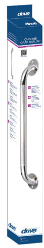 Knurled Chrome Grab Bar 16 Inch - No Slip Grip, 250 lb Capacity