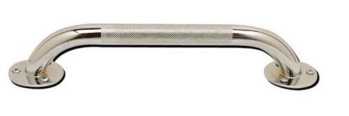 Knurled Chrome Grab Bar 24 Inch - No Slip Grip, 250 lbs Capacity