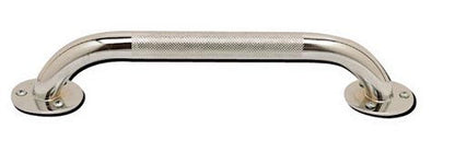 Knurled Chrome Grab Bar 24 Inch - No Slip Grip, 250 lbs Capacity