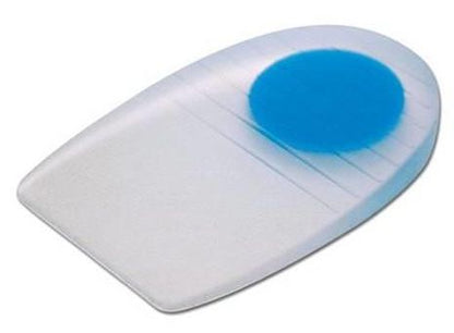 GelStep Large Heel Pads with Soft Spot - Uncovered Silicone Inserts for Plantar Fasciitis Relief - 1 Pair
