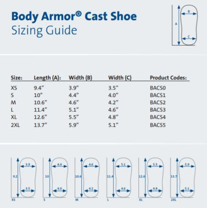 Body Armor Cast Shoe - Women's Large - Shock Absorbing, Secure Bungee Closure