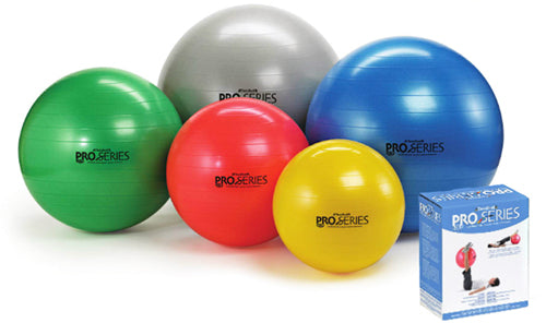 Pro-Series 45cm Yellow Exercise Ball - Slow Deflate, Anti-Burst Stability Ball with Accessories