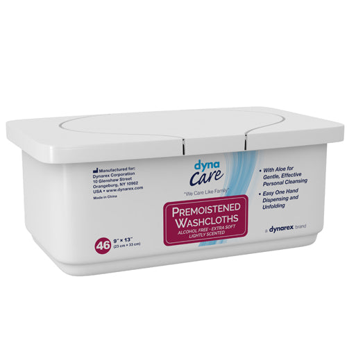 Premoistened Washcloths for Incontinence Care with Aloe & Lanolin - 46 Count Tub