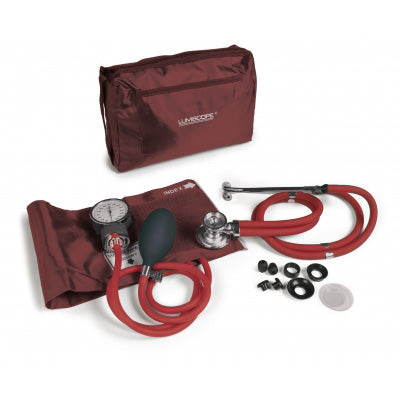 Burgundy Blood Pressure Kit with Sprague Stethoscope - Latex-Free