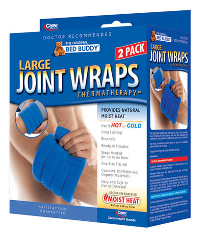 Large Joint Wraps for Hot or Cold Therapy - Reusable, Flexible Support - 17" L x 6.5" W - 2 Pack