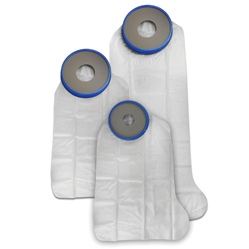 Waterproof Cast & Bandage Cover for Short Wide Legs - Adult Size, Reusable 25" Long