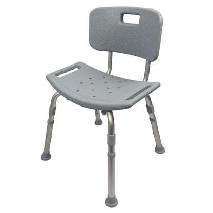 Blue Jay Bathroom Shower Chair with Back - Aluminum Frame, Adjustable Height, 300 lb Capacity
