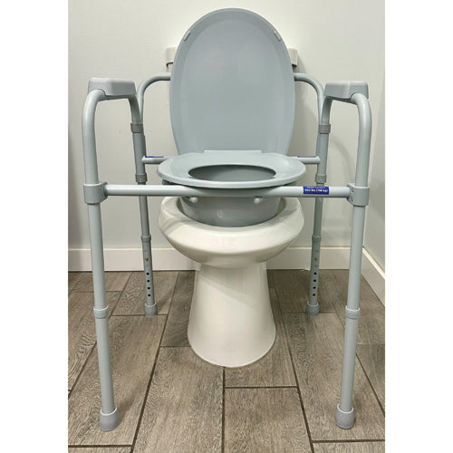 Blue Jay Folding Steel Commode with Elongated Seat, 350 lbs Capacity