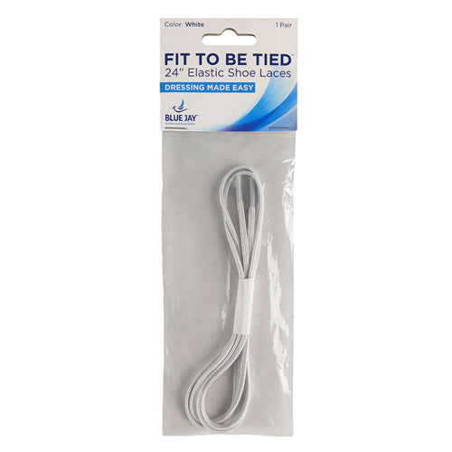 Fit To Be Tied Elas-White Elastic Shoe Laces - 24 pr - Slip-On Dressing Aid