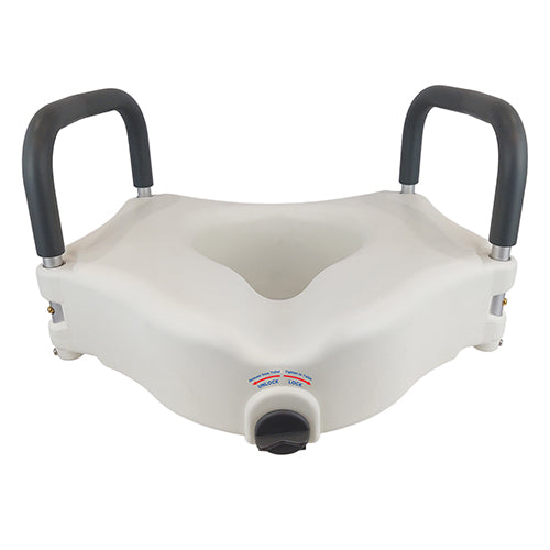 Bathroom Perfect 5" Raised Toilet Seat with Locking Mechanism & Padded Arms - Case of 2