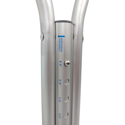 WALK WITH ME Adult Aluminum Crutches, Adjustable Height, 350 lbs Capacity - Case of 8 Pairs