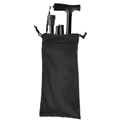 Folding Cane with Comfort Grip, Black, 33-37 Inch Adjustable - Includes Carry Pouch