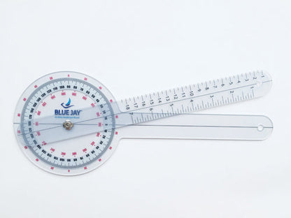 Take A Range Check 12" Plastic Goniometer - 360 Degree ISOM Scale for Physical Therapy