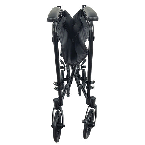 ROLL WITH ME 19" Lightweight Aluminum Transport Wheelchair, Red Frame