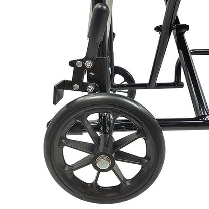 ROLL WITH ME 19" Lightweight Aluminum Transport Wheelchair, Red Frame