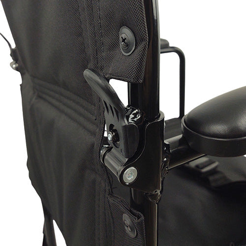 ROLL WITH ME 19" Lightweight Aluminum Transport Wheelchair, Red Frame