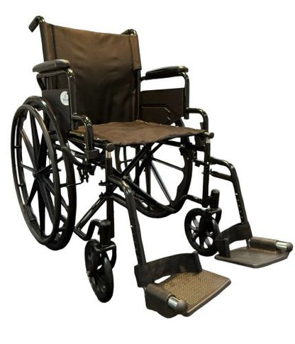 ROLL WITH ME 18" Standard Wheelchair with Flip-Up Desk Arms and Swing-Away Footrests