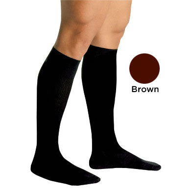 Men's Firm Compression Socks 20-30 mmHg - Large, Brown - For Circulation & Swelling