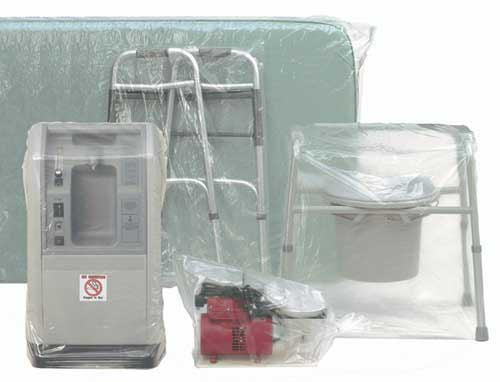 CPAP BIPAP Equipment Bags, 21.5 x 30, Clear Plastic, 100/Roll, Dust Protection for Suction Nebulizers