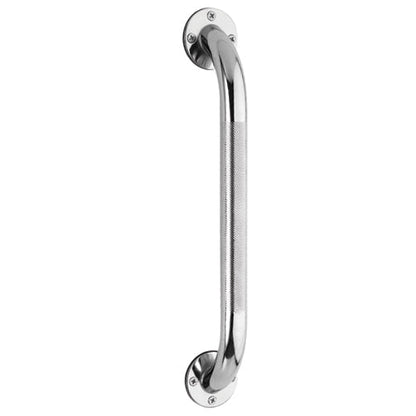 Carex 18-Inch Textured Chrome Grab Bar - Heavy Duty Bathroom Safety Bar