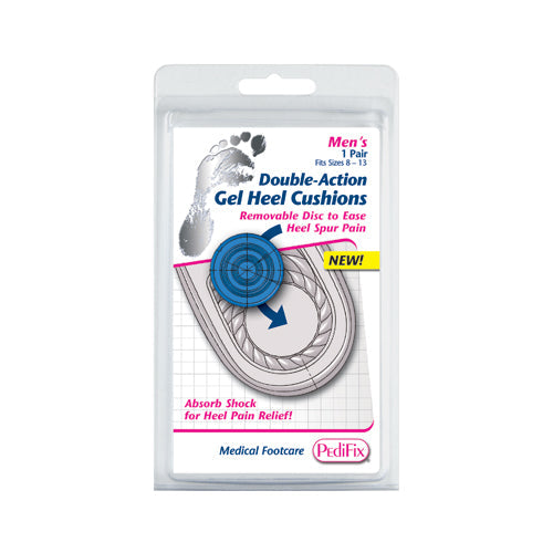 Gel Heel Cushions for Men - Shock Absorbing Inserts for Heel Pain Relief (Pair)