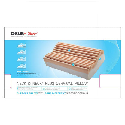 Neck & Neck Plus Cervical Pillow - 4-in-1 Ergonomic Memory Foam & Comfort Foam Support