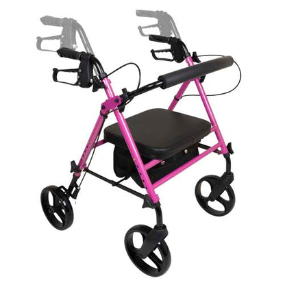 ProBasics Pink Aluminum Rollator - Height Adjustable, Lightweight, 300 lb Capacity
