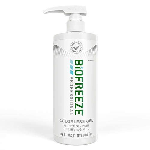 Biofreeze Professional 32oz Dye-Free Gel Pump - Topical Pain Relief for Massage Therapy