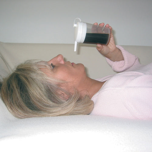 Novo Cup 8.5 oz. Spill-Proof Drinking Aid for Bedridden Individuals with 11 Straws