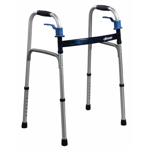 Walker Folding Trigger Release Junior - Lightweight, Flame Blue, Adjustable Height