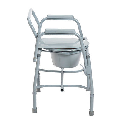Drop Arm Commode, Deluxe Steel, Adjustable Height, 300 lb Capacity
