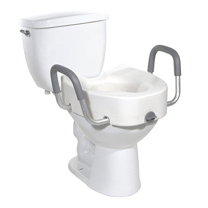 Drive Medical Raised Toilet Seat, 5-Inch Elongated with Aluminum Arms