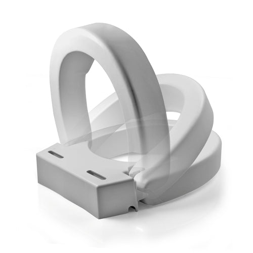 4 Inch Hinged Raised Toilet Seat for Easy Cleaning - 300 lb Capacity