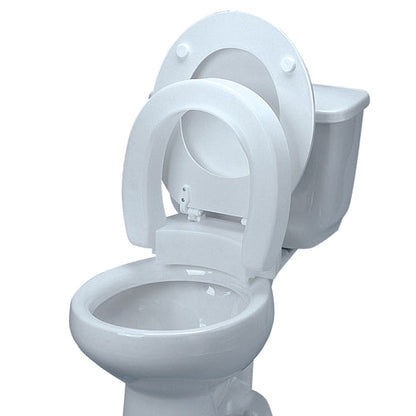 4 Inch Hinged Raised Toilet Seat for Easy Cleaning - 300 lb Capacity