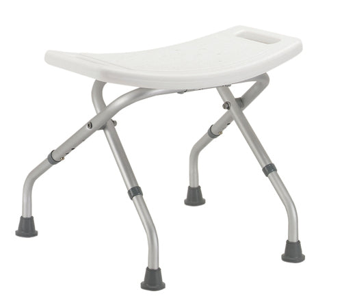 Folding Shower Chair - 300 lbs Capacity, Adjustable Height, Aluminum Frame