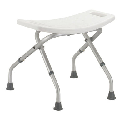 Folding Shower Chair - 300 lbs Capacity, Adjustable Height, Aluminum Frame
