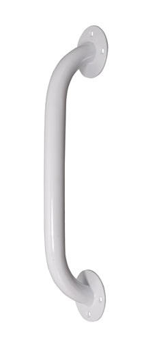 Powder Coated Grab Bar 16 Inch - White Steel Safety Rail - 250 lb Capacity