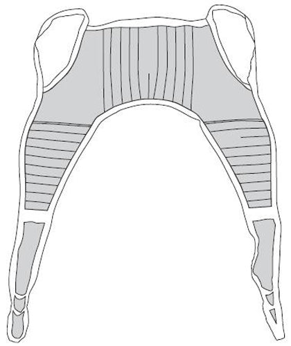 U-Sling Padded Polyester Sling X-Large 45 x 78 with Head Support, 500 lb Capacity