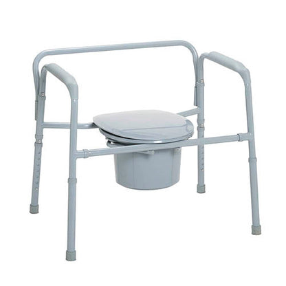 Bariatric Folding Bedside Commode - 650 lb Capacity - Extra Wide