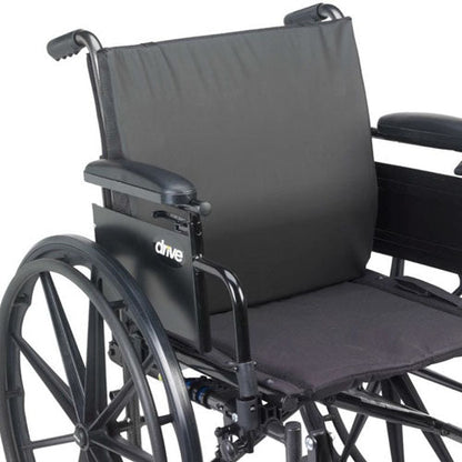 Wheelchair Back Cushion 16x17 with Lumbar Support, Waterproof Liner, and Anti-Sliding Base