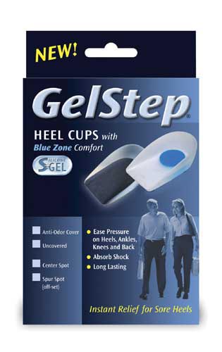 GelStep Small Heel Pad with Soft Spot - Uncovered Silicone Cushion for Shock Absorption