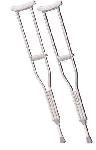 Adjustable Aluminum Crutches for Adults 5'2"-5'10" Height - Push Button - Case of 8