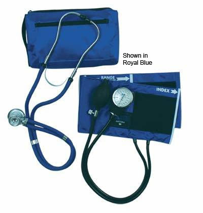 MatchMates Royal Blue Aneroid Sphygmomanometer Kit with Stethoscope & Accessory Case