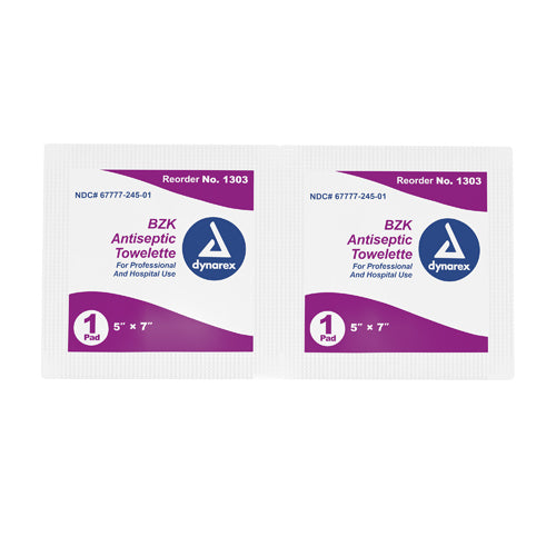 BZK Towelettes: Alcohol-Free Cleansing Wipes, 5x7 Inch, 100 Count Box