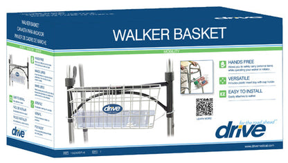 Snap-On Walker Basket with Cup Holder Insert for Folding Walkers