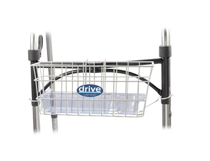 Snap-On Walker Basket with Cup Holder Insert for Folding Walkers