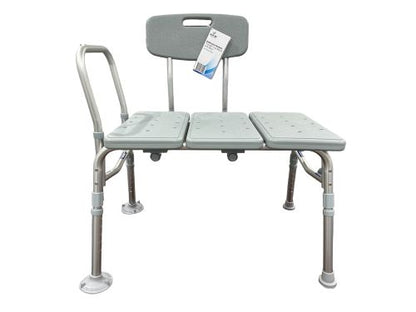 Bathroom Transfer Bench with Adjustable Height and Reversible Back, Blue Jay, Case/2