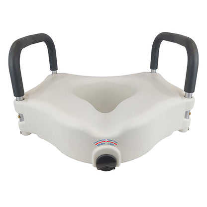 Blue Jay 5 Inch Raised Toilet Seat with Padded Arms and Secure Lock - Standard & Elongated Toilets